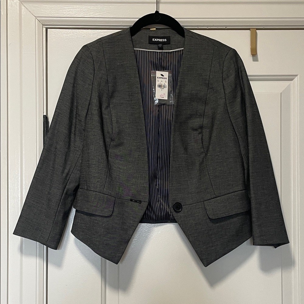 Express Women's Charcoal Gray Blazer